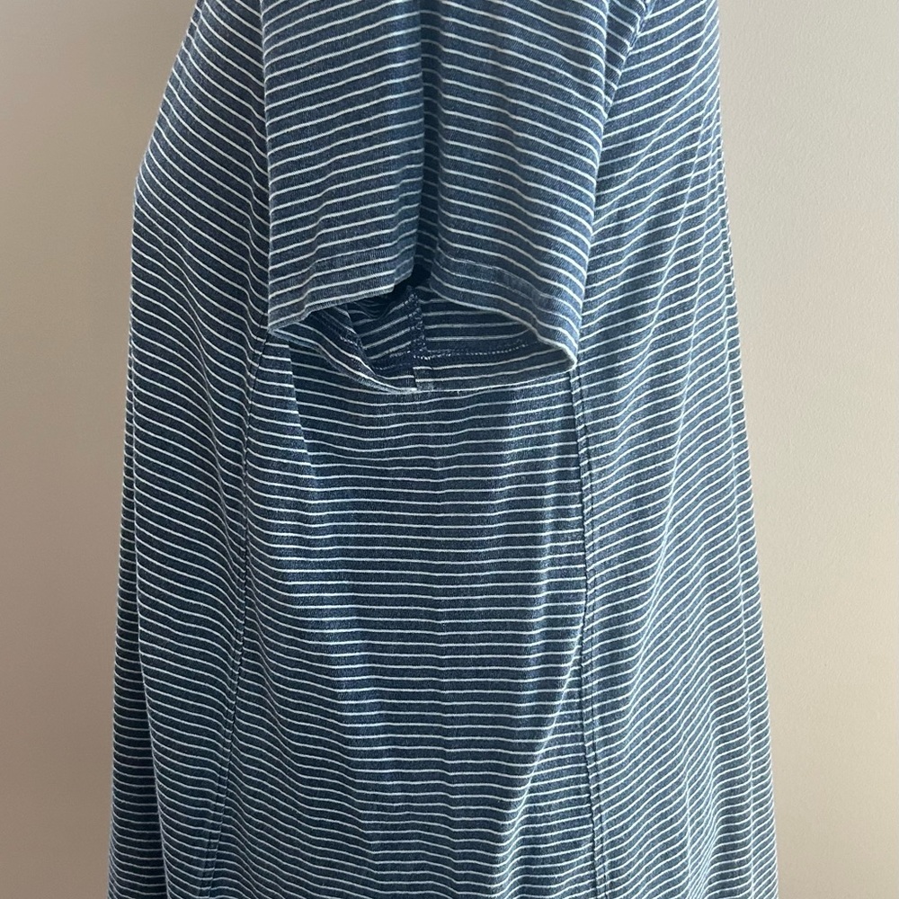 Striped Blue Women’s Casual Dress - Picture 3 of 7